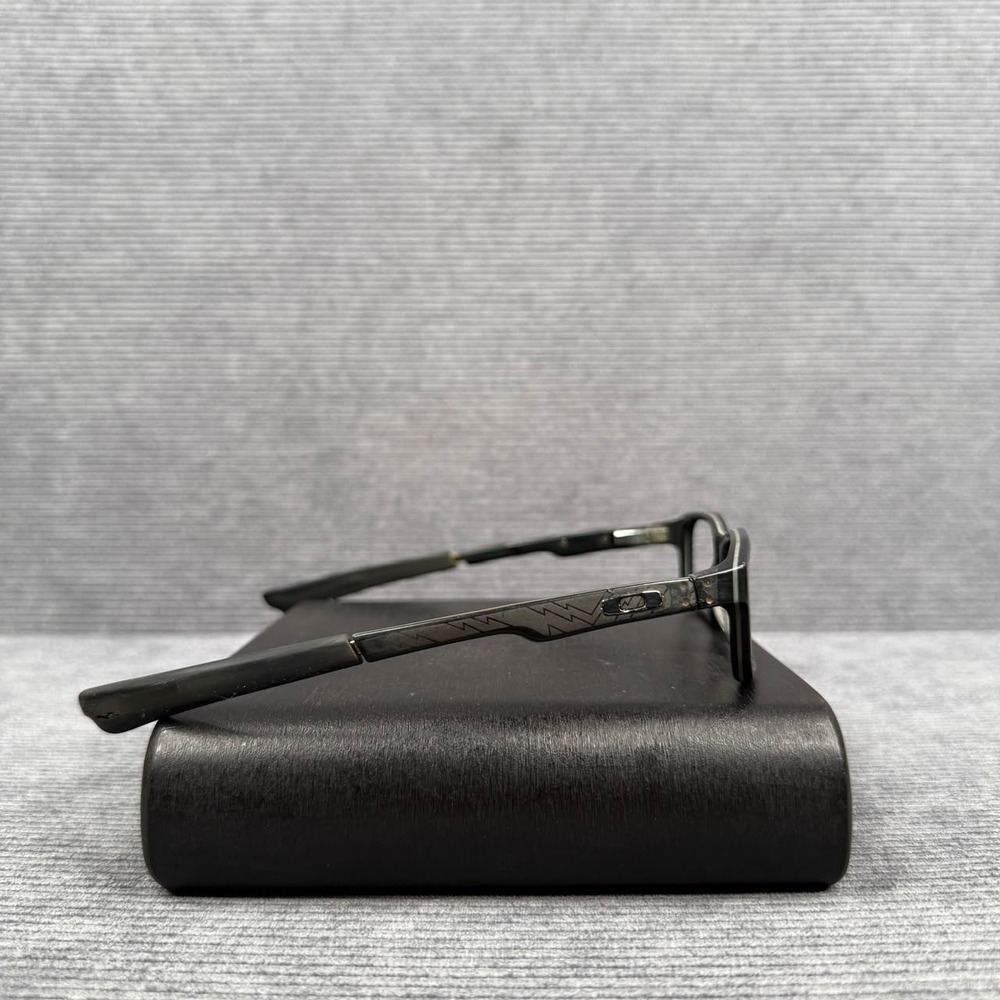 Oakley Bucket Black Rectangular Y2k Eyeglasses Frames Lightning Bolt Pattern - Picture 2 of 12